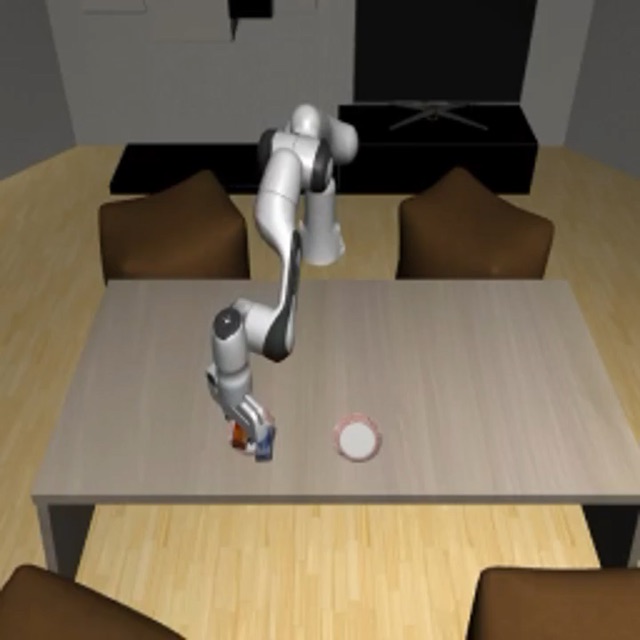 A robot transferring objects between plates in RoboMemArena